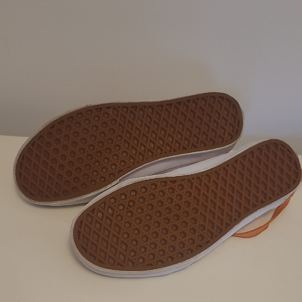 Vans Women's White, Orange, and Pink Sneakers - Picture 9 of 12